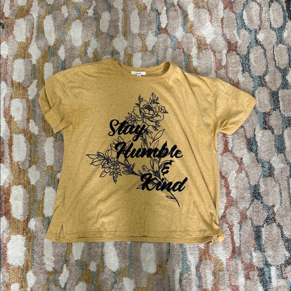 Maurices Yellow Floral Graphic Tee